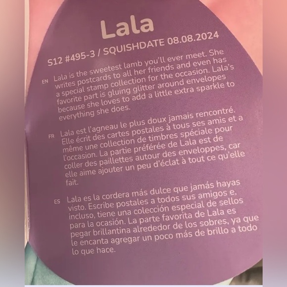 Nwt  🐑 12" Lala Squishmallows - Picture 3 of 5